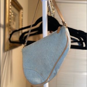 Christian Dior Blue Jean Saddle Bag